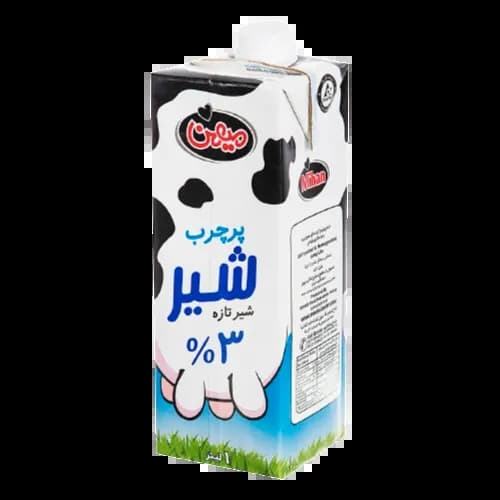 شیر میهن پرچرب پاکتی 1لیتر